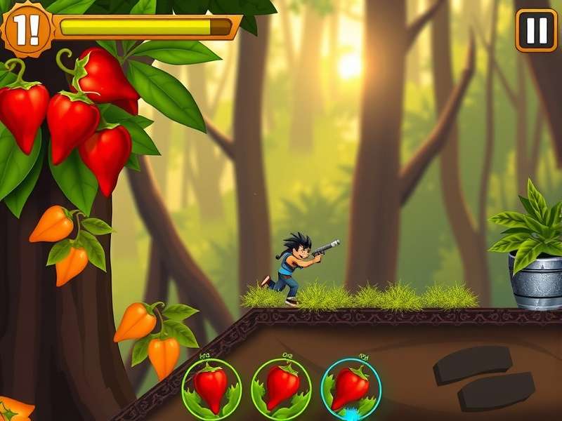 Kali Mirch Rush gameplay screenshot showing spicy black pepper challenges